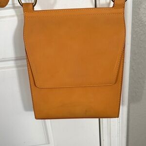 Elegant Mustard Faux Leather Crossbody Bag